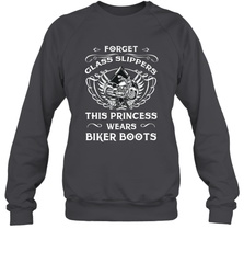 Forget glass slippers this princess wears biker boots Crewneck Sweatshirt Crewneck Sweatshirt - belovedtshirt
