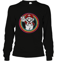 Super Mario Rainbow Circle Distressed Logo Long Sleeve T-Shirt Long Sleeve T-Shirt - belovedtshirt