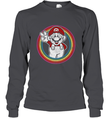 Super Mario Rainbow Circle Distressed Logo Long Sleeve T-Shirt Long Sleeve T-Shirt - belovedtshirt