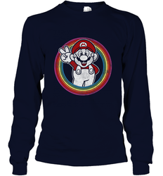 Super Mario Rainbow Circle Distressed Logo Long Sleeve T-Shirt