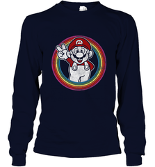 Super Mario Rainbow Circle Distressed Logo Long Sleeve T-Shirt Long Sleeve T-Shirt - belovedtshirt