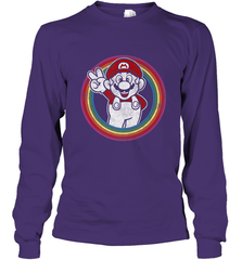 Super Mario Rainbow Circle Distressed Logo Long Sleeve T-Shirt Long Sleeve T-Shirt - belovedtshirt