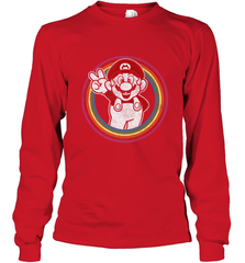Super Mario Rainbow Circle Distressed Logo Long Sleeve T-Shirt Long Sleeve T-Shirt - belovedtshirt