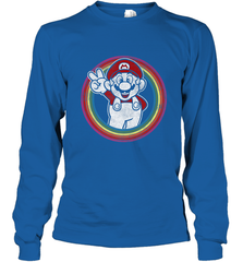 Super Mario Rainbow Circle Distressed Logo Long Sleeve T-Shirt Long Sleeve T-Shirt - belovedtshirt