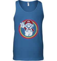 Super Mario Rainbow Circle Distressed Logo Men's Tank Top Men's Tank Top - belovedtshirt