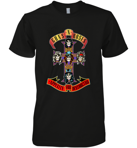 Guns N' Roses Classic Cross Logo Men's Premium T-Shirt Men's Premium T-Shirt / Black / XS Men's Premium T-Shirt - belovedtshirt