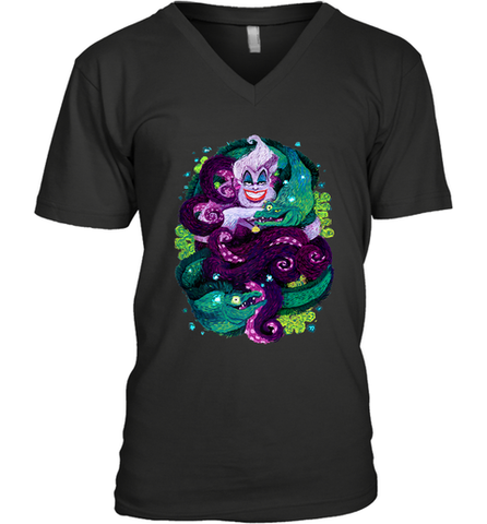 Disney The Little Mermaid Ursula Sea Witch Painting Men's V-Neck Men's V-Neck / Black / S Men's V-Neck - belovedtshirt