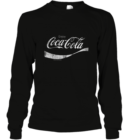 Coca Cola Vintage White Enjoy Logo Long Sleeve T-Shirt Long Sleeve T-Shirt / Black / S Long Sleeve T-Shirt - belovedtshirt