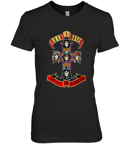 Guns N' Roses Classic Cross Logo Women's Premium T-Shirt Women's Premium T-Shirt / Black / XS Women's Premium T-Shirt - belovedtshirt