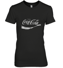 Coca Cola Vintage White Enjoy Logo Women's Premium T-Shirt Women's Premium T-Shirt - belovedtshirt