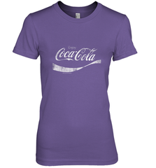 Coca Cola Vintage White Enjoy Logo Women's Premium T-Shirt Women's Premium T-Shirt - belovedtshirt