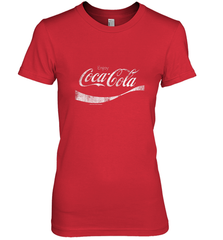 Coca Cola Vintage White Enjoy Logo Women's Premium T-Shirt Women's Premium T-Shirt - belovedtshirt