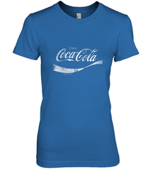 Coca Cola Vintage White Enjoy Logo Women's Premium T-Shirt Women's Premium T-Shirt - belovedtshirt