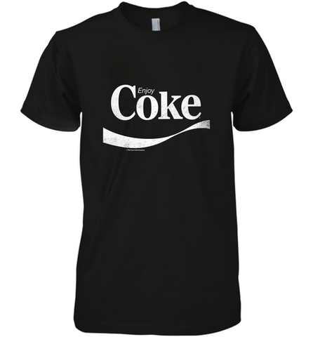 Coca Cola Vintage Enjoy Coke White Logo Men's Premium T-Shirt Men's Premium T-Shirt / Black / XS Men's Premium T-Shirt - belovedtshirt