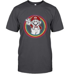 Super Mario Rainbow Circle Distressed Logo Men's T-Shirt Men's T-Shirt - belovedtshirt