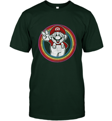 Super Mario Rainbow Circle Distressed Logo Men's T-Shirt Men's T-Shirt - belovedtshirt