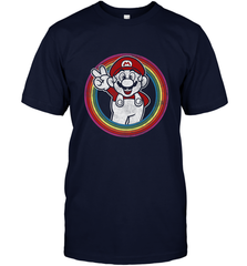 Super Mario Rainbow Circle Distressed Logo Men's T-Shirt Men's T-Shirt - belovedtshirt