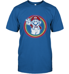 Super Mario Rainbow Circle Distressed Logo Men's T-Shirt Men's T-Shirt - belovedtshirt
