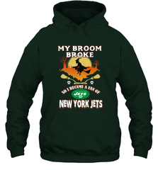 Broom Broke So I Became A fan of New York Jets  NFL Halloween Costume Hooded Sweatshirt Hooded Sweatshirt - belovedtshirt