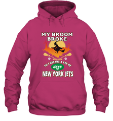 Broom Broke So I Became A fan of New York Jets  NFL Halloween Costume Hooded Sweatshirt Hooded Sweatshirt - belovedtshirt