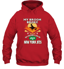 Broom Broke So I Became A fan of New York Jets  NFL Halloween Costume Hooded Sweatshirt Hooded Sweatshirt - belovedtshirt