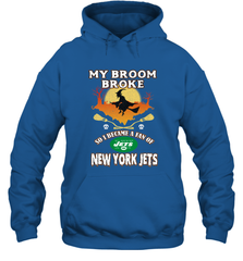 Broom Broke So I Became A fan of New York Jets  NFL Halloween Costume Hooded Sweatshirt Hooded Sweatshirt - belovedtshirt