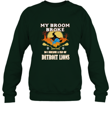 Broom Broke So I Became A Fan of Detroit Lions  NFL Halloween Costume Crewneck Sweatshirt Crewneck Sweatshirt - belovedtshirt