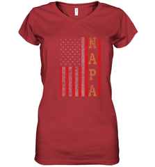 Cool Patriotic Napa US Flag Women's V-Neck T-Shirt Women's V-Neck T-Shirt - belovedtshirt