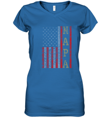Cool Patriotic Napa US Flag Women's V-Neck T-Shirt Women's V-Neck T-Shirt - belovedtshirt