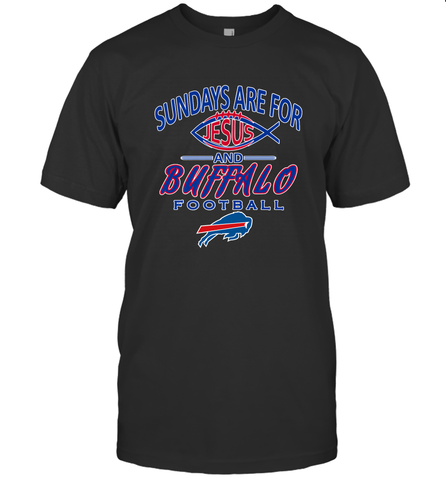 Sundays Are For Jesus and Buffalo Funny Christian Football 1 Men's T-Shirt Men's T-Shirt / Black / S Men's T-Shirt - belovedtshirt