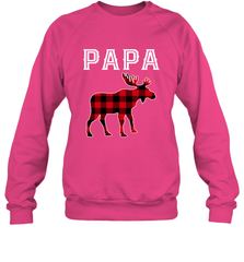 Papa Moose Red Plaid Christmas Pajama Crewneck Sweatshirt Crewneck Sweatshirt - belovedtshirt