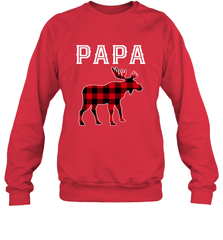 Papa Moose Red Plaid Christmas Pajama Crewneck Sweatshirt Crewneck Sweatshirt - belovedtshirt