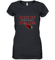 Arizona Cardinals NFL Rise Up Red Sea Women's V-Neck T-Shirt