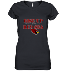 Arizona Cardinals NFL Rise Up Red Sea Women's V-Neck T-Shirt Women's V-Neck T-Shirt - belovedtshirt
