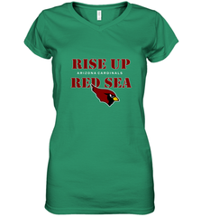 Arizona Cardinals NFL Rise Up Red Sea Women's V-Neck T-Shirt Women's V-Neck T-Shirt - belovedtshirt