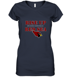 Arizona Cardinals NFL Rise Up Red Sea Women's V-Neck T-Shirt