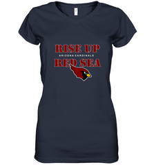 Arizona Cardinals NFL Rise Up Red Sea Women's V-Neck T-Shirt Women's V-Neck T-Shirt - belovedtshirt