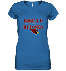 Arizona Cardinals NFL Rise Up Red Sea Women's V-Neck T-Shirt Women's V-Neck T-Shirt - belovedtshirt
