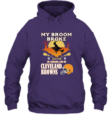 Broom Broke So I Became A Fan of Cleveland Browns  Halloween Costume Hooded Sweatshirt Hooded Sweatshirt - belovedtshirt