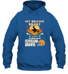 Broom Broke So I Became A Fan of Cleveland Browns  Halloween Costume Hooded Sweatshirt Hooded Sweatshirt - belovedtshirt