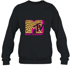 MTV Logo Leopard Print Crewneck Sweatshirt