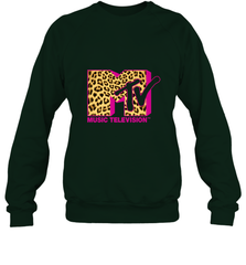 MTV Logo Leopard Print Crewneck Sweatshirt Crewneck Sweatshirt - belovedtshirt