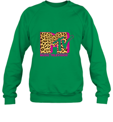 MTV Logo Leopard Print Crewneck Sweatshirt Crewneck Sweatshirt - belovedtshirt