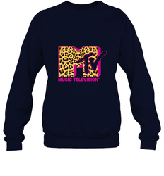 MTV Logo Leopard Print Crewneck Sweatshirt