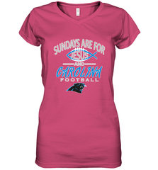 Sundays Are For Jesus and Carolina Funny Christian Football Women's V-Neck T-Shirt Women's V-Neck T-Shirt - belovedtshirt