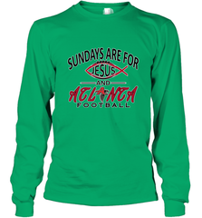 Sundays Are For Jesus and Atlanta Funny Christian Football Long Sleeve T-Shirt Long Sleeve T-Shirt - belovedtshirt