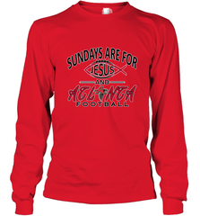 Sundays Are For Jesus and Atlanta Funny Christian Football Long Sleeve T-Shirt Long Sleeve T-Shirt - belovedtshirt