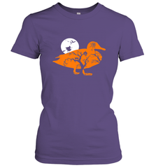 Funny Gift Witch Bat Web Moon Pumpkin Tree in Halloween Duck Women's T-Shirt Women's T-Shirt - belovedtshirt