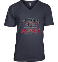 Sundays Are For Jesus and Atlanta Funny Christian Football Men's V-Neck