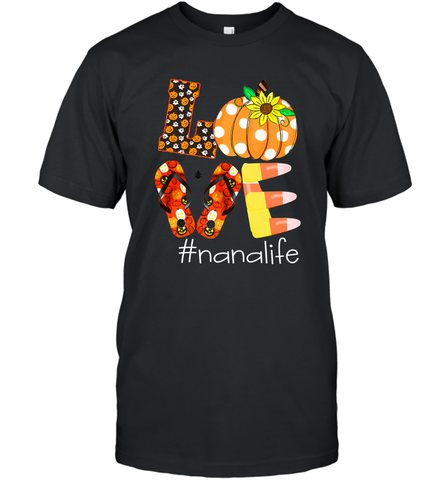 Funny Love Nanalife Pumpkin Flip Flops Nana Life Halloween Men's T-Shirt Men's T-Shirt / Black / S Men's T-Shirt - belovedtshirt